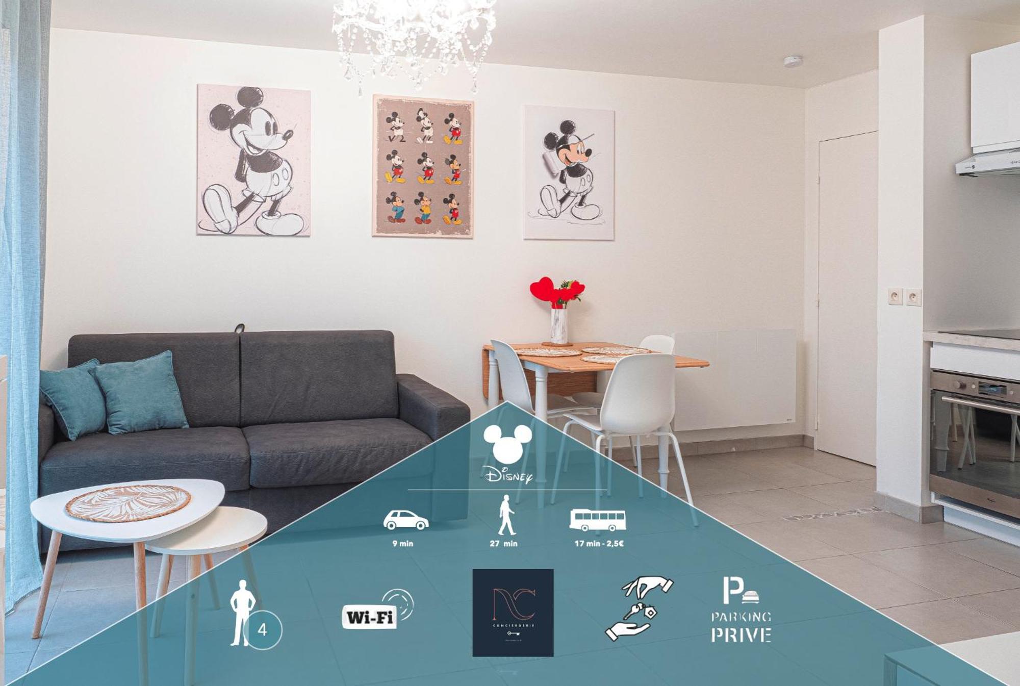 *Disneyland-Paris* 4Pers, Parking, Wifi Chessy  Luaran gambar